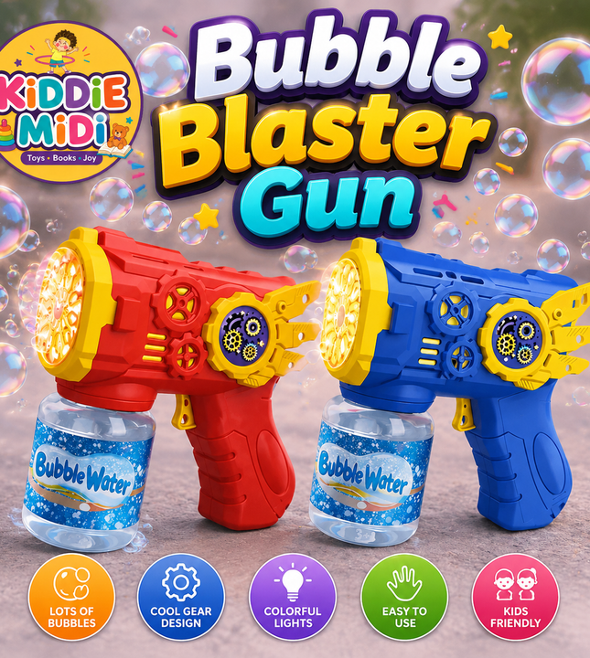 12 Holes Automatic Bubble Gun for Kids | Battery Operated Bubble Blaster Gun