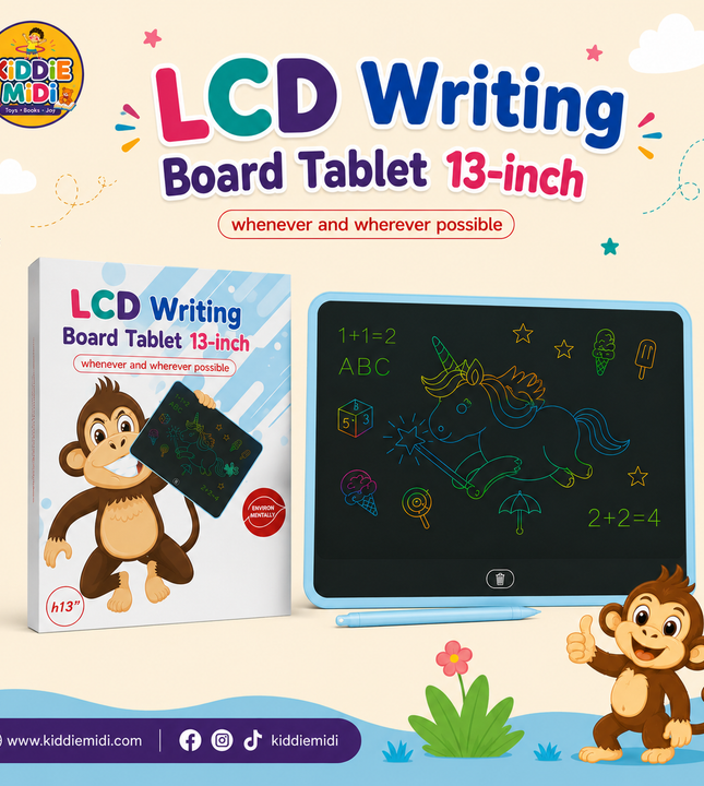 8 and 13-Inch Colorful LCD Writing Tablet for Kids | Reusable Digital Drawing Board