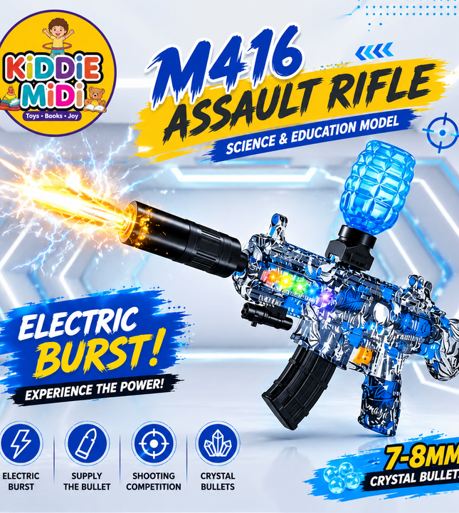 Premium Electric Gel Blaster Gun with Lightning Flame Muzzle Effect | Crystal Water Bead Toy Gun for Kids & Teens