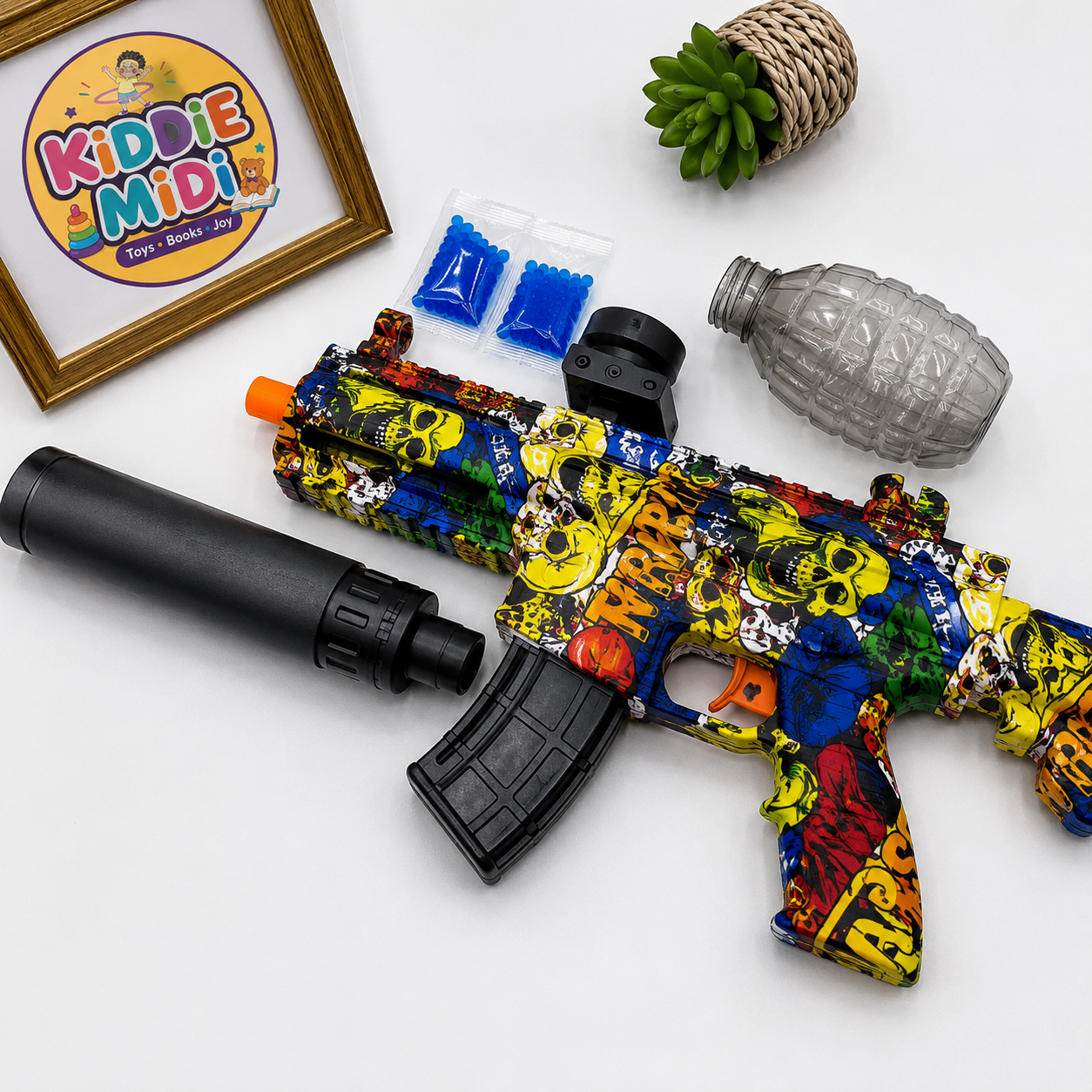 Premium Electric Gel Blaster Gun with Lightning Flame Muzzle Effect | Crystal Water Bead Toy Gun for Kids & Teens