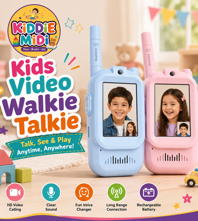2Pcs Rechargeable Kids Video Walkie Talkie - HD Camera